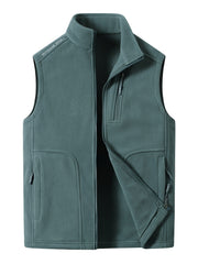 Men's High Collar Fleece Vest - Stay Warm and Stylish