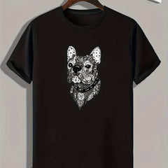 Totem Pug Print Men's Comfy T shirt for Summer