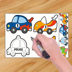 5pcs Colorful Doodle Cartoon Stickers, Imagination-Boost
