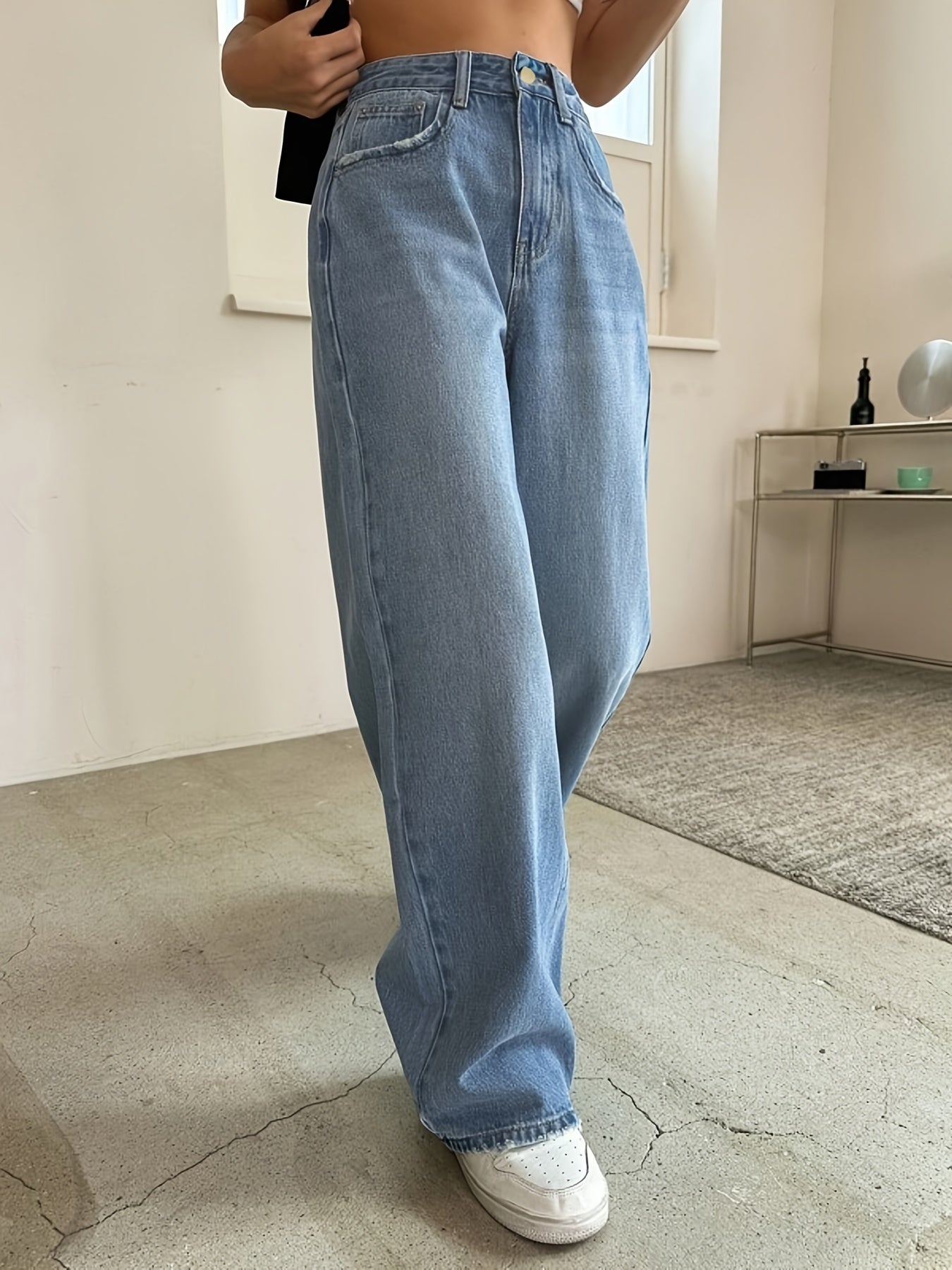 Women's Wide Leg Jeans Loose Fit Denim Pants