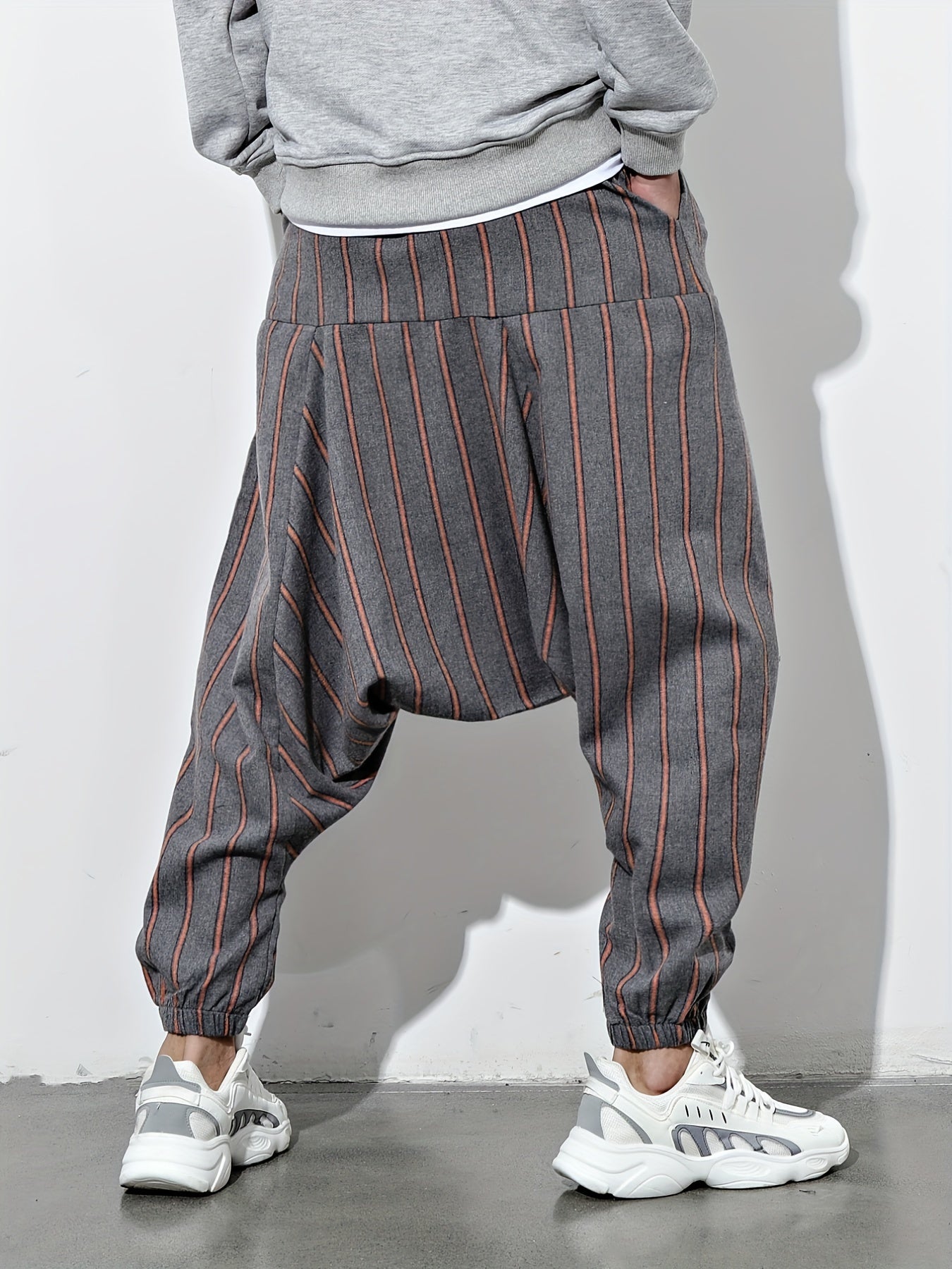 Striped Harem Pants Loose Fit Casual Baggy Trousers