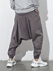 Striped Harem Pants Loose Fit Casual Baggy Trousers