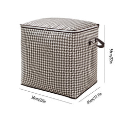 Houndstooth Pattern Storage Box Large Capacity Zipper Dustproof Organizer