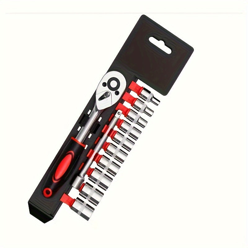 12 Piece Socket Wrench Set Ratchet Wheel Quick Maintenance Car Set