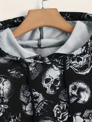 Halloween Skull Print Hoodie Women's Sweatshirt