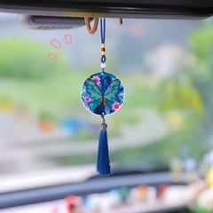 DIY Diamond Painting Car Ornament Purple Butterfly Without Liquid Glue