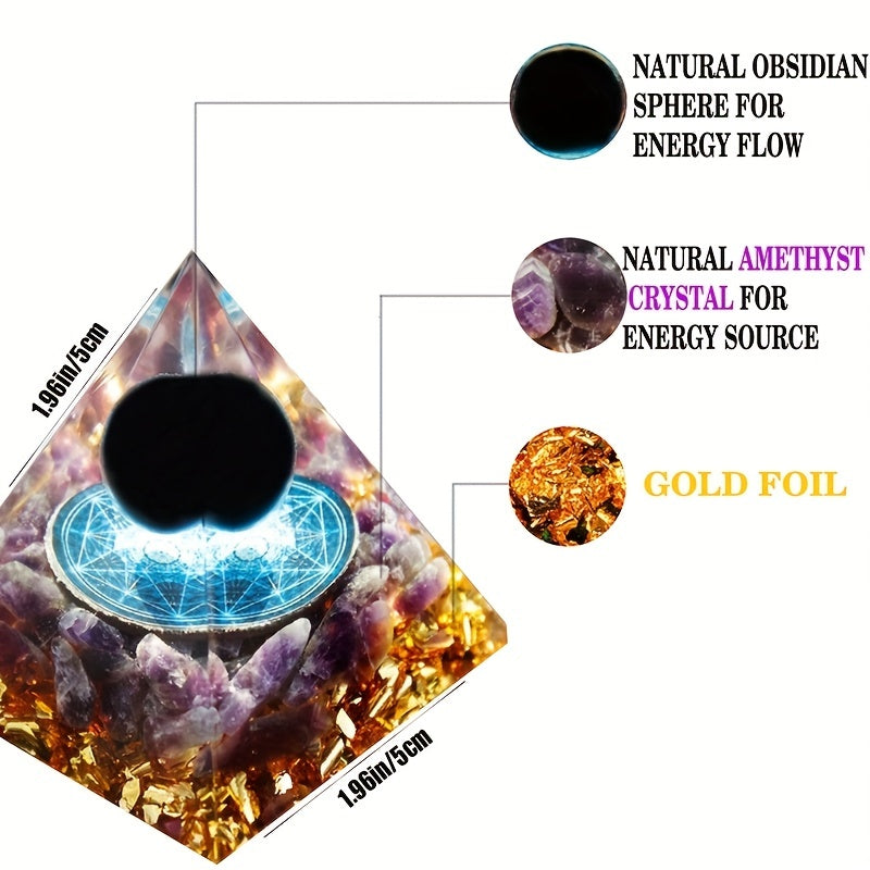 Natural Crystal Pyramid Healing Energy Reiki Chakra Meditation Stone