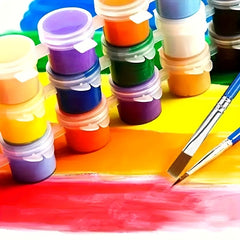 12 Colors Acrylic Paint Set With 2pcs Brushes Watercolor Pigments Kit
