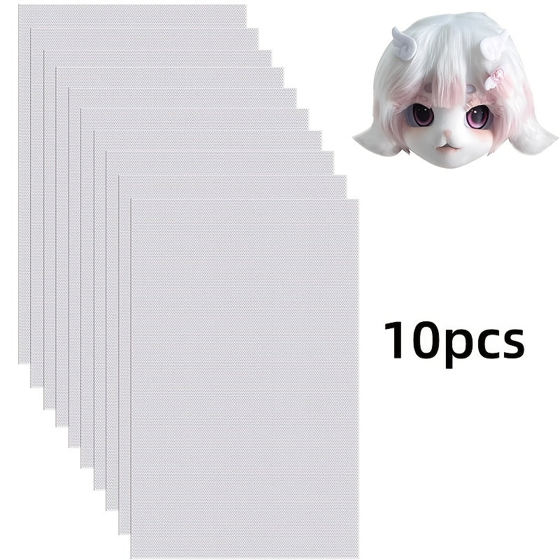 10pcs Waterproof PVC Eye Mesh Sheets for DIY Therian Masks Fursuits Cosplay