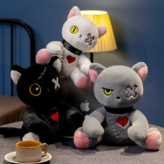 HALLOTOY Emotional Support Cat Plush Toy Extra Stuffed Soft Cuddly Companion
