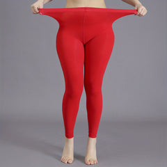 High Rise Stretchy Tights, 100D Solid Nylon, 0XL-3XL