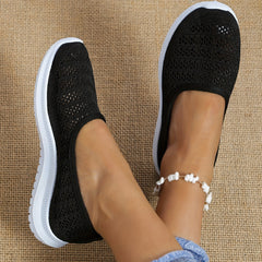 Women's Breathable Mesh Knit Shoes Slip On Sneakers Comfortable Lightweight