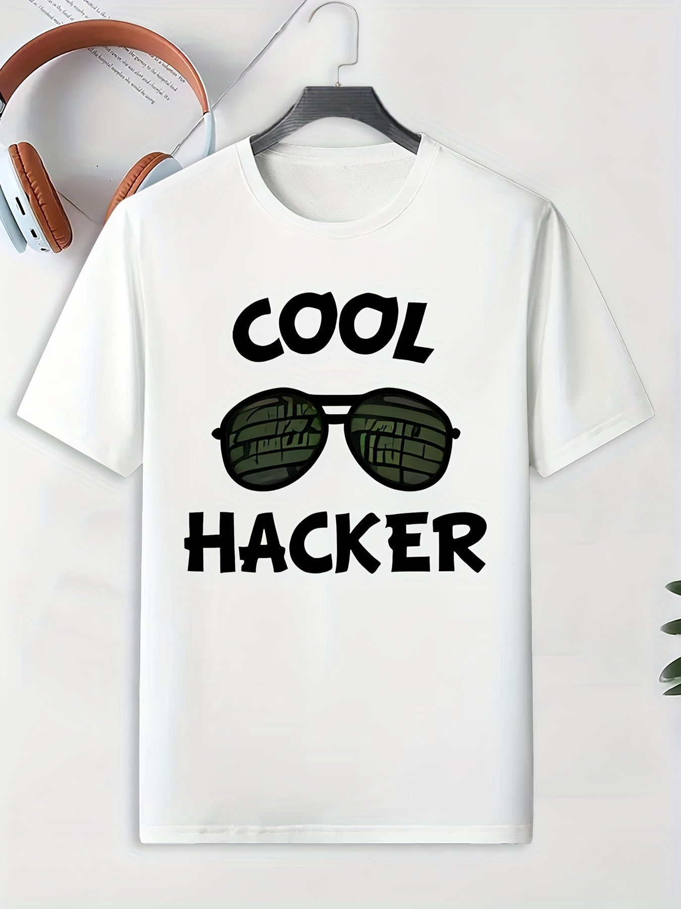Men's Sunglasses Pattern T-shirt Active Stretch Tee for Outdoor