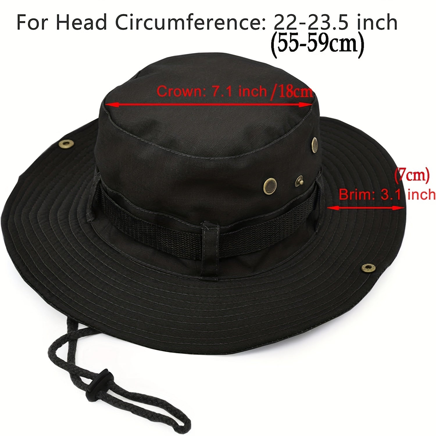 Foldable Bucket Hat Sun Hat Drawstring Boonie Hat Wide Brim Cap