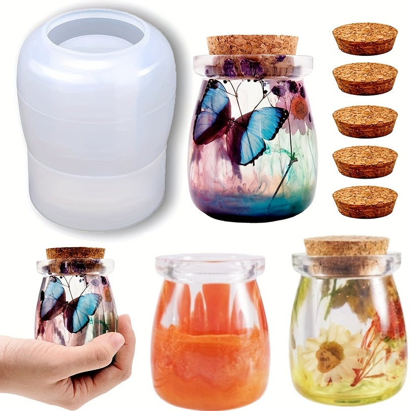 Jar Resin Molds with Cork Lid - DIY Silicone Bottle Mold