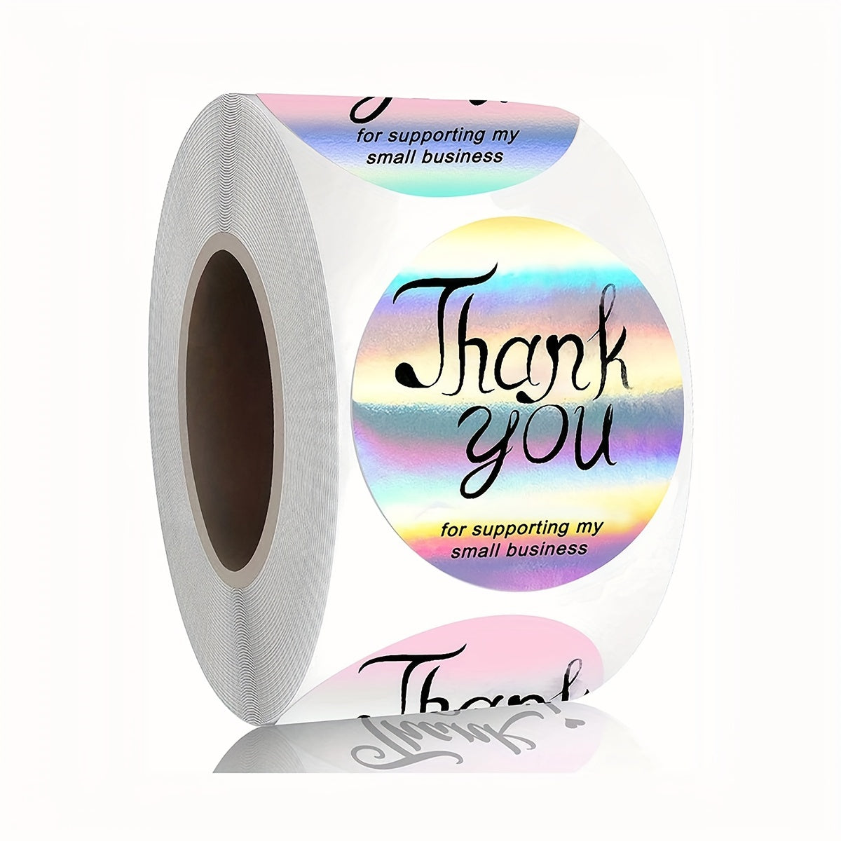 500 Pcs Rainbow Laser Thank You Stickers 2.54 cm Seal Label Packaging Supplies