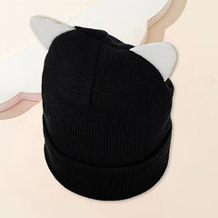 Pearl Butterfly Ear Knitted Hat for Valentines