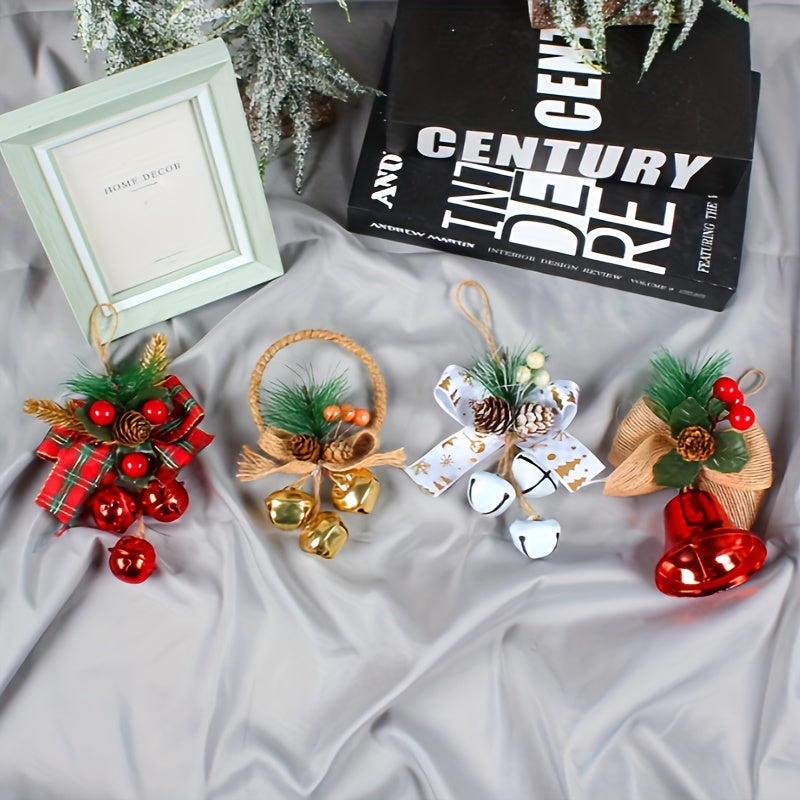 Christmas Bell Pendant Diy Mall Tree Ornament Bow Bell Decoration