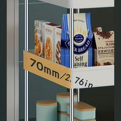 1pc Kitchen Cart Storage Rack Floor Rotating Seasoning Rack Movable Storage Rack