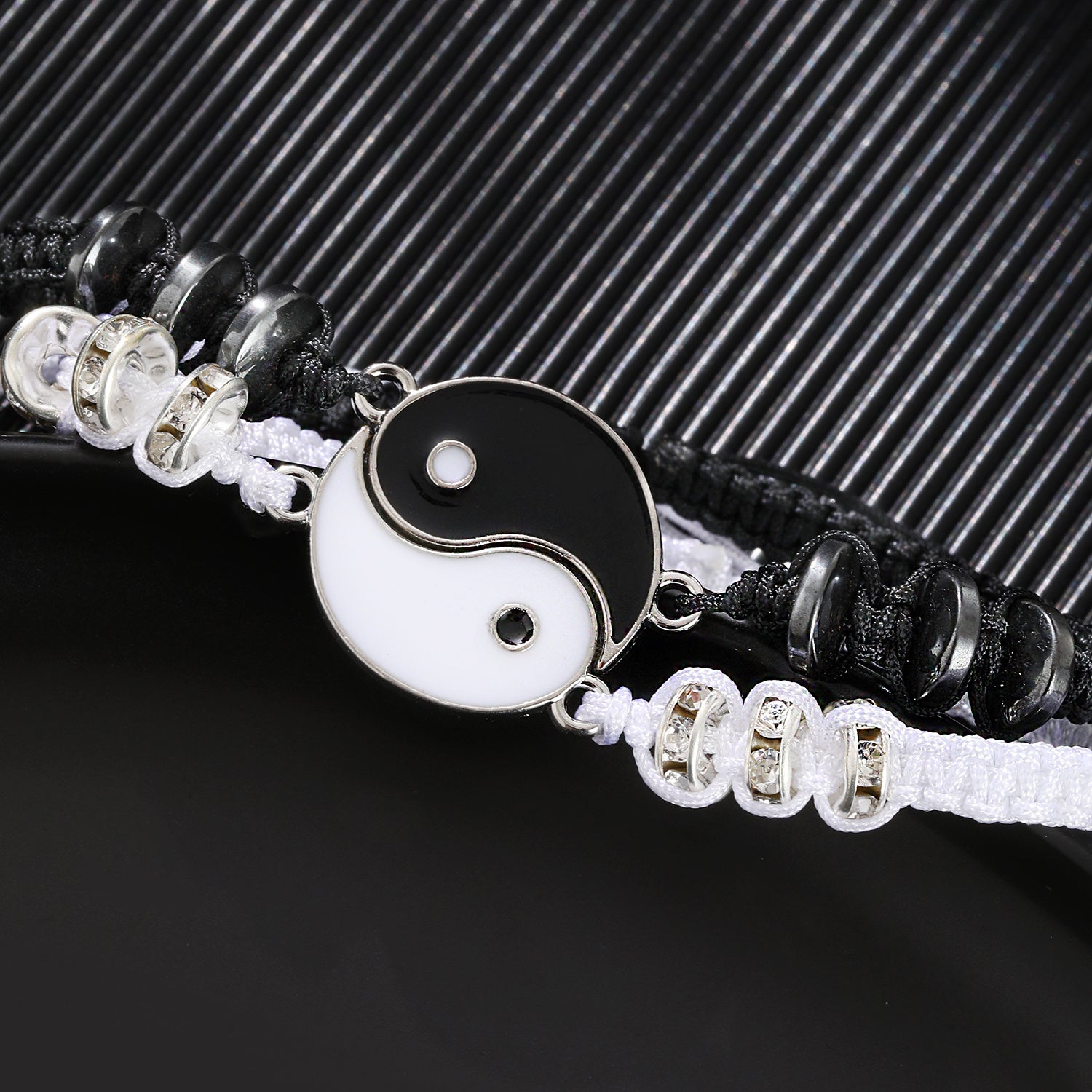 2pcs Kids BBF Bracelets For 2 Matching Yin Yang Cord Bracelets