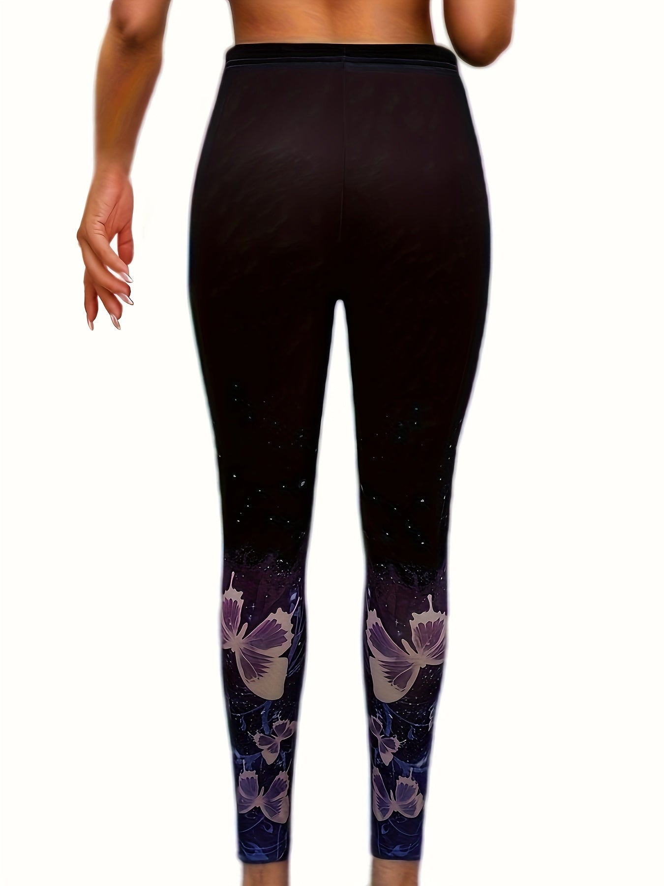 Loungewear Set Starry Sky & Butterfly Pattern Short Sleeve Top
