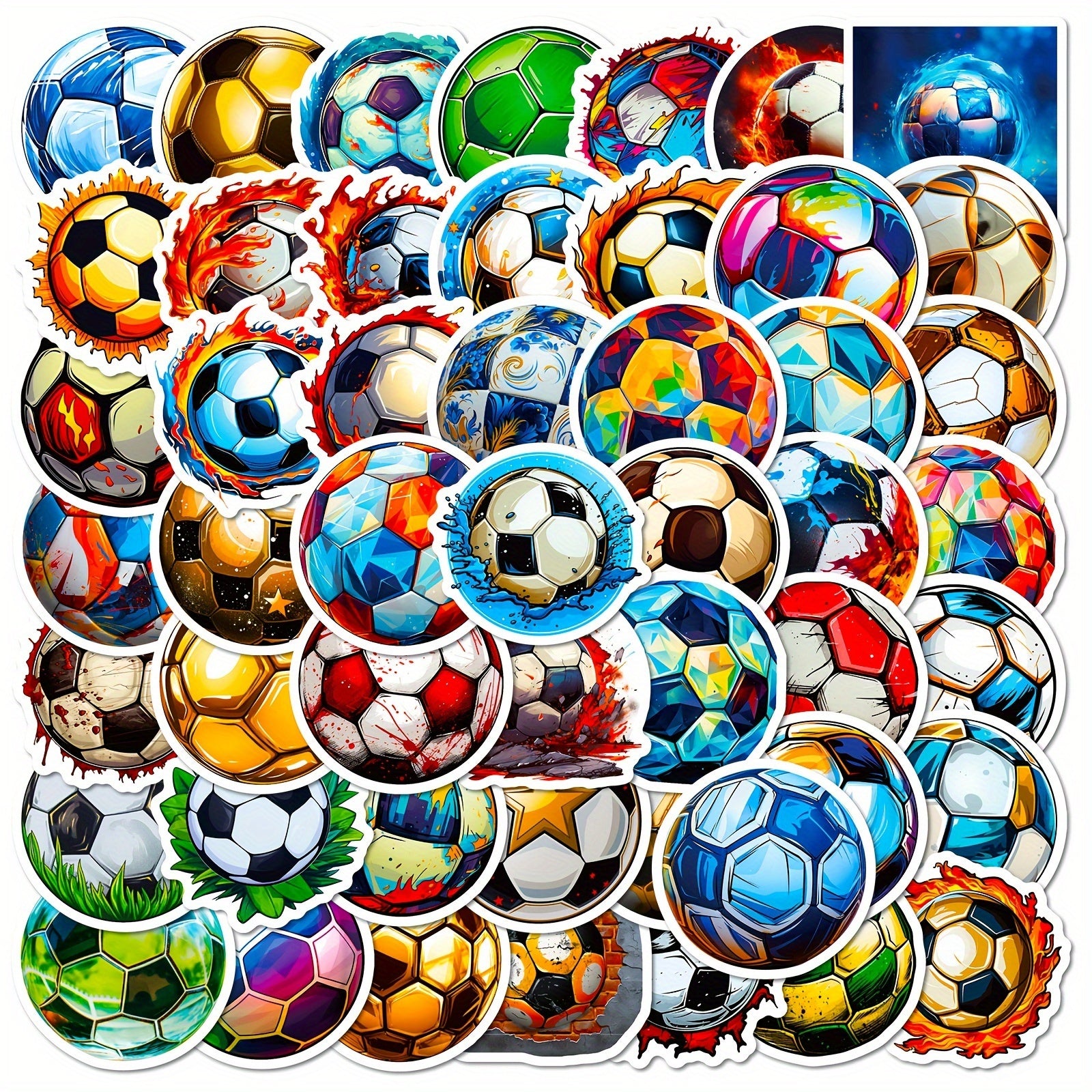 50pcs Football Series Stickers Waterproof Decorative DIY Creative