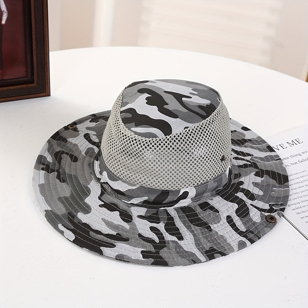 Summer Men's Bucket Hat Large Brim Camouflage Sun Hat