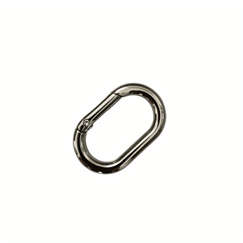 2Pcs Metal Oval Ring Spring Clasps Carabiner Keychain Bag Clips Hook