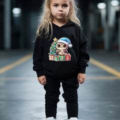 Girls Christmas Animal Pattern Sweatshirt Top Sweatpants Set