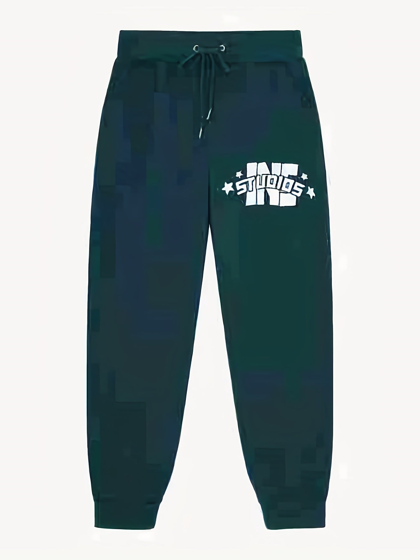 Letter Pattern Print Men's Pants Drawstring Comfy Active Stretch Trousers