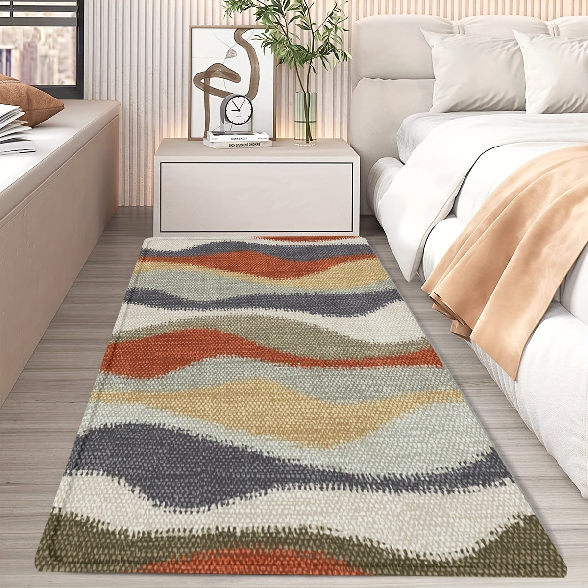 Soft Non-Slip Boho Bedside Rug Waterproof Farmhouse Living Room Bedroom Office