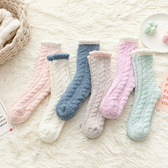 6 Pairs Twist Textured Socks Women's Stockings