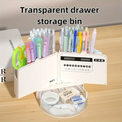 Pen Holder With Memo Board, Mirror & Calculator - Desk Organizers