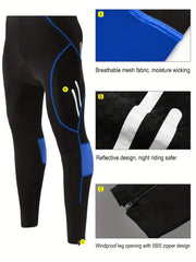 Reflective Men's Cycling Pants 4D Padding Pocket Lightweight