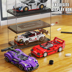 TYCOLE 316pcs Racing Car Model Set with Display Case Purple ABS Construction Toy