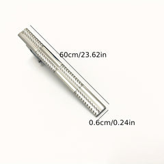 Asymmetrical Cut Pattern Tie Clip Steel