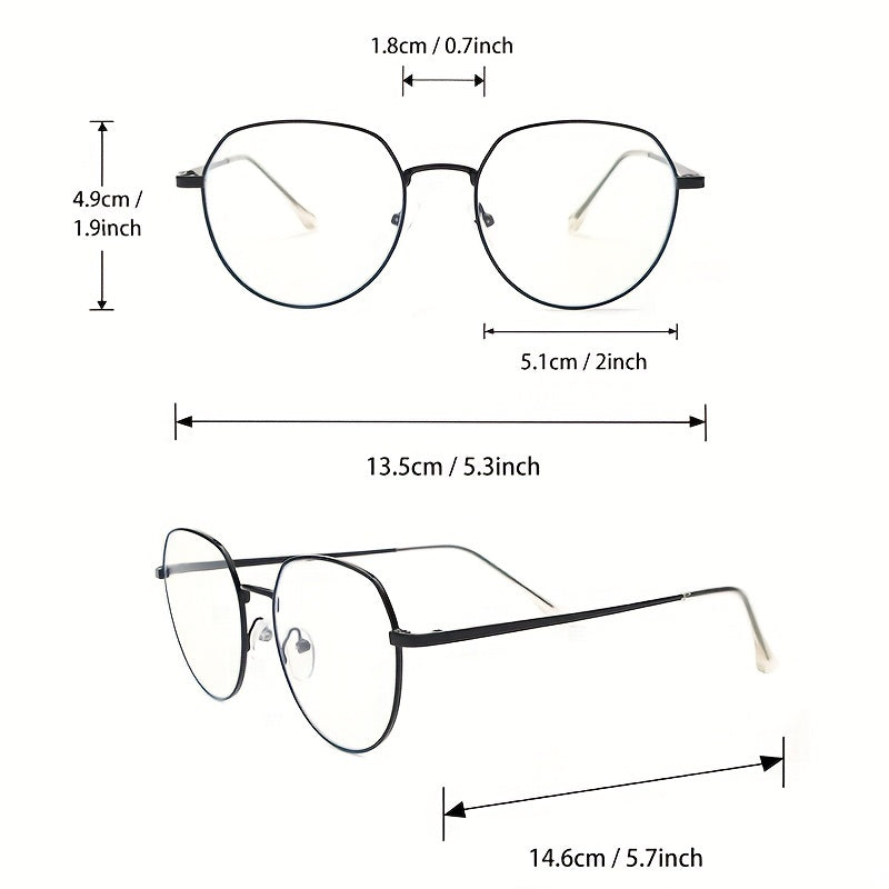 1pair Round Edge Face Repair Glasses