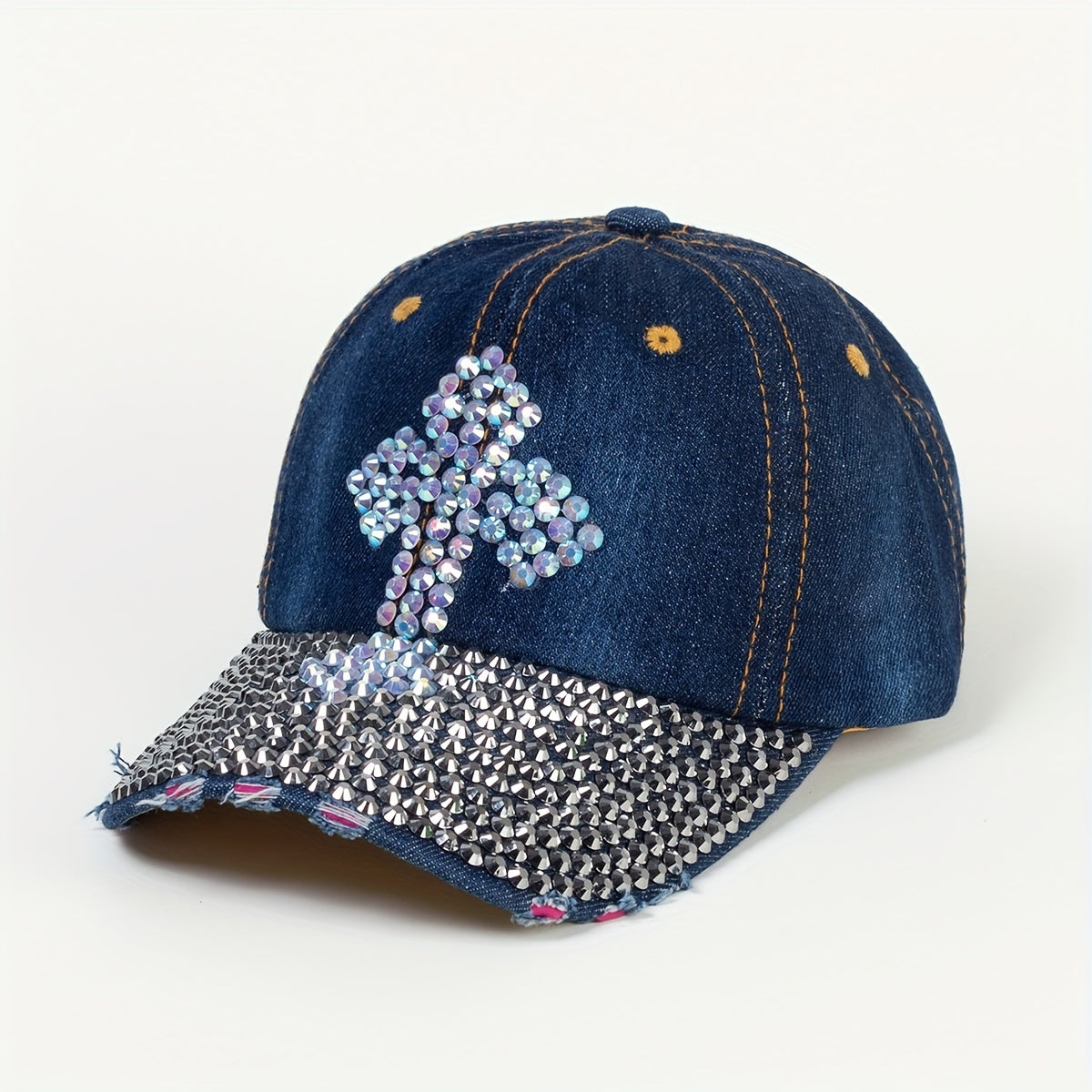 Vintage Rhinestone Y2K Denim Baseball Cap