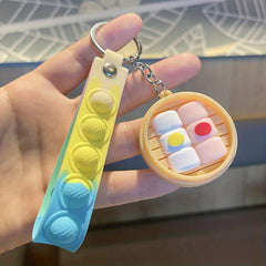 Cartoon Kitchen Keychain Steamer Bag Pendant Student Keychain