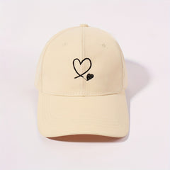 Hollow Heart Embroidery Baseball Cap Solid Sun Hat Sunscreen Dad Hats For Women