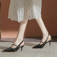 Rhinestone Stiletto Heels Point Toe Slingback Dress Pumps