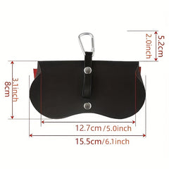 Portable Hanging Glasses Storage Bag PU Leather Sunglasses Cover Cartoon Holder