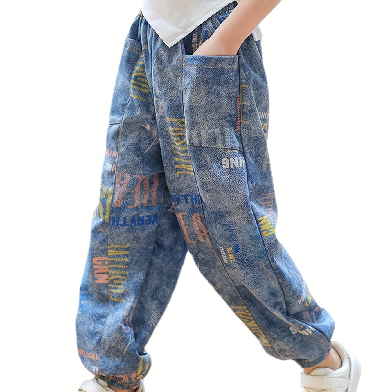 Boys Casual Denim Pants with Pocket for Spring and Autumn