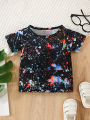Summer Baby Boys Stylish Splash Ink T-shirt Top