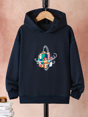 Boy's Graphic Hoodie for Fall Winter Outdoor