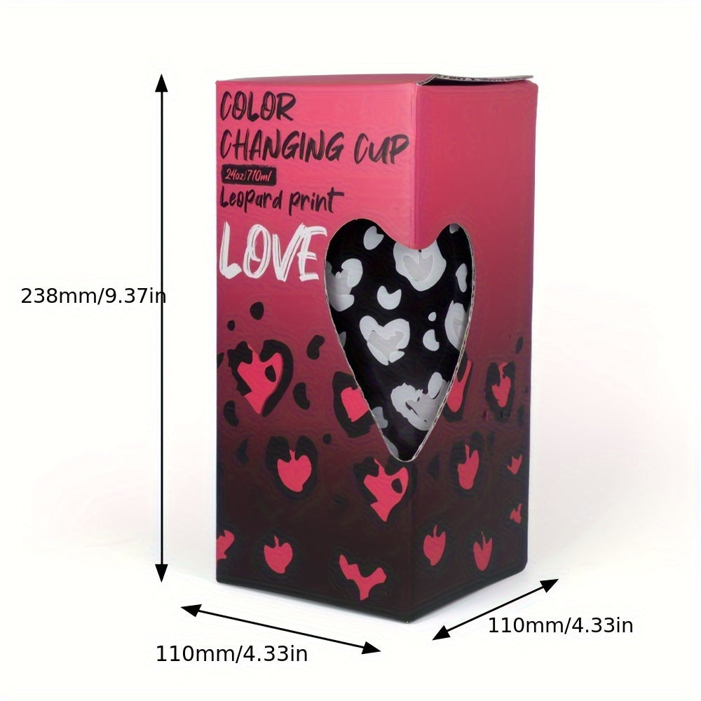 2pcs 710ml Leopard Print Cups with Lids & Keychains, Reusable Coffee Cup