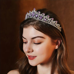 Purple Red Rhinestone Crown Hairband Headband Party Favor Decorations