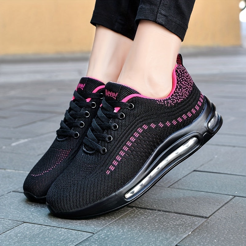 Letter Embroidered Wedge Shoes With Air Cushion For Women