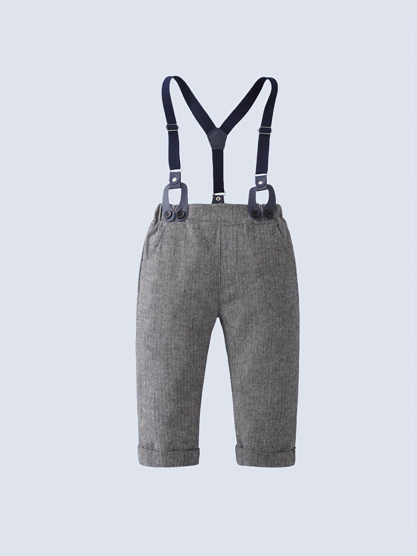 Baby Boy 3pcs Gentleman Suit Long Sleeve Shirt Bow Tie Vest Pants