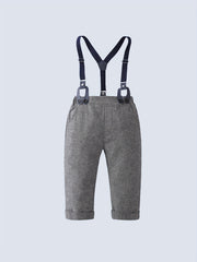 Baby Boy 3pcs Gentleman Suit Long Sleeve Shirt Bow Tie Vest Pants